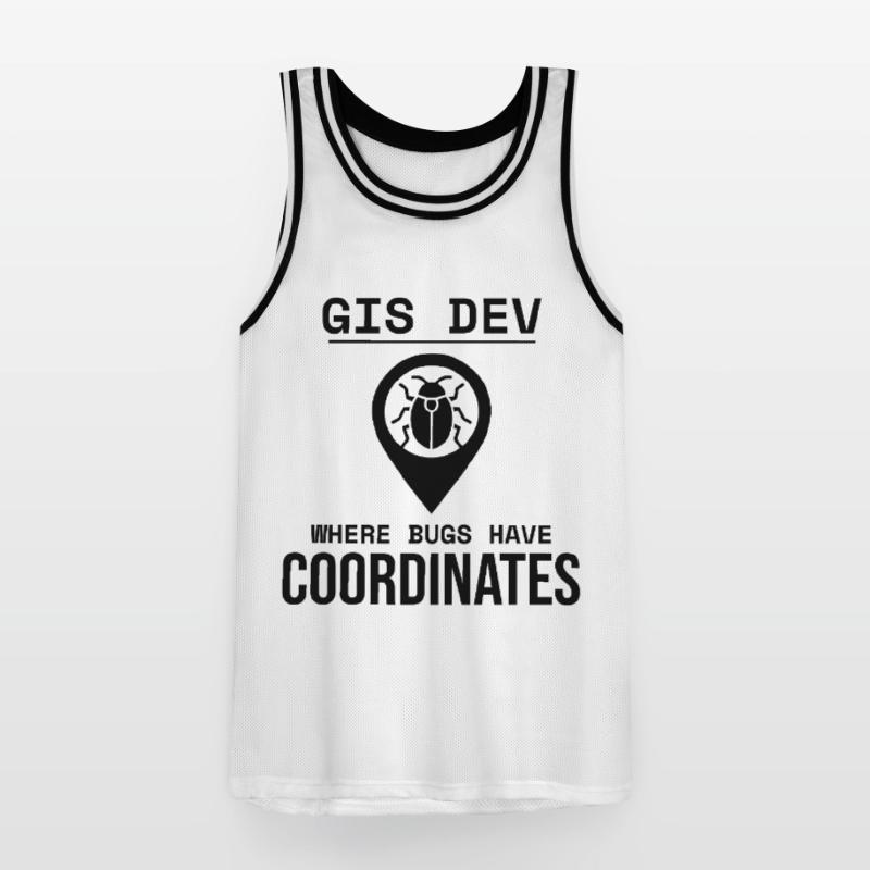 GIS Dev Debugging Coordinates Geospatial Bug Männer Basketball-Trikot