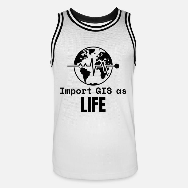 GIS Life Geospatial Mapping Datenanalyse - Männer Basketball-Trikot - Weiß/Schwarz