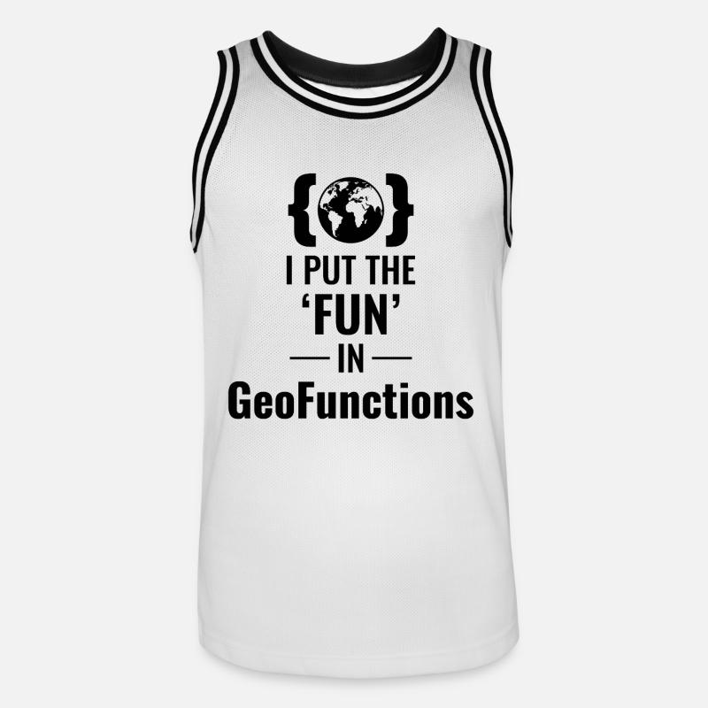 GeoFunctions GIS Programming Developer Fun - Men's Basketball Jersey - white/black