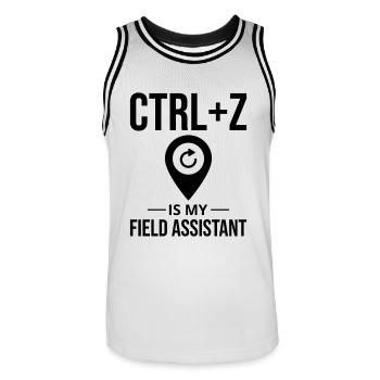 CTRL+Z Field Assistant Modification des données SIG Annuler - Maillot de basket Homme - blanc/noir - Devant - AI Model Male 185 dark (185cm)