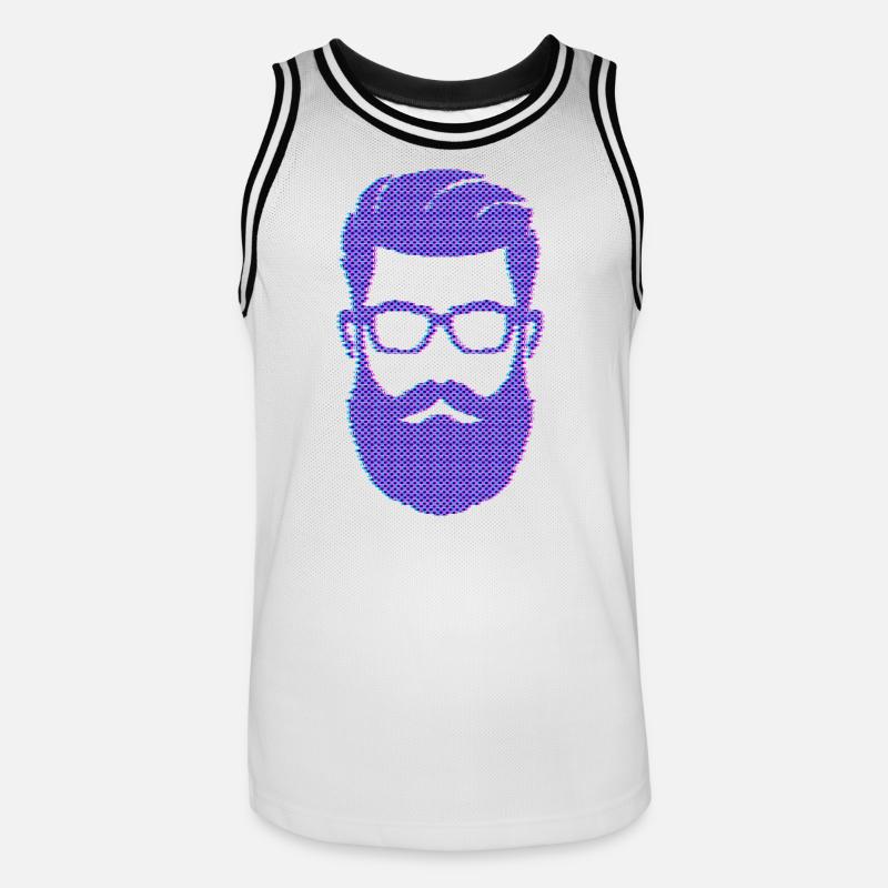 Bartträger Männlichkeit Schnurrbart Bart - Männer Basketball-Trikot - Weiß/Schwarz