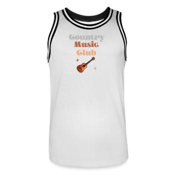 Country Music Club Guitar - Men's Basketball Jersey - white/black - Front - AI Model Male 185 dark (185cm)