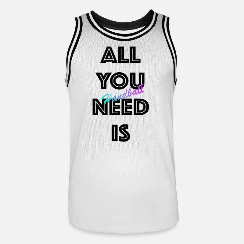 Handball Gradient Script - Männer Basketball-Trikot - Weiß/Schwarz