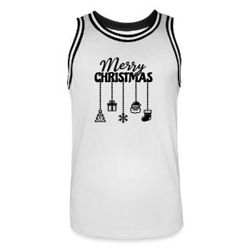 Christmas hanging décor - Men's Basketball Jersey - white/black - Front - AI Model Male 185 dark (185cm)