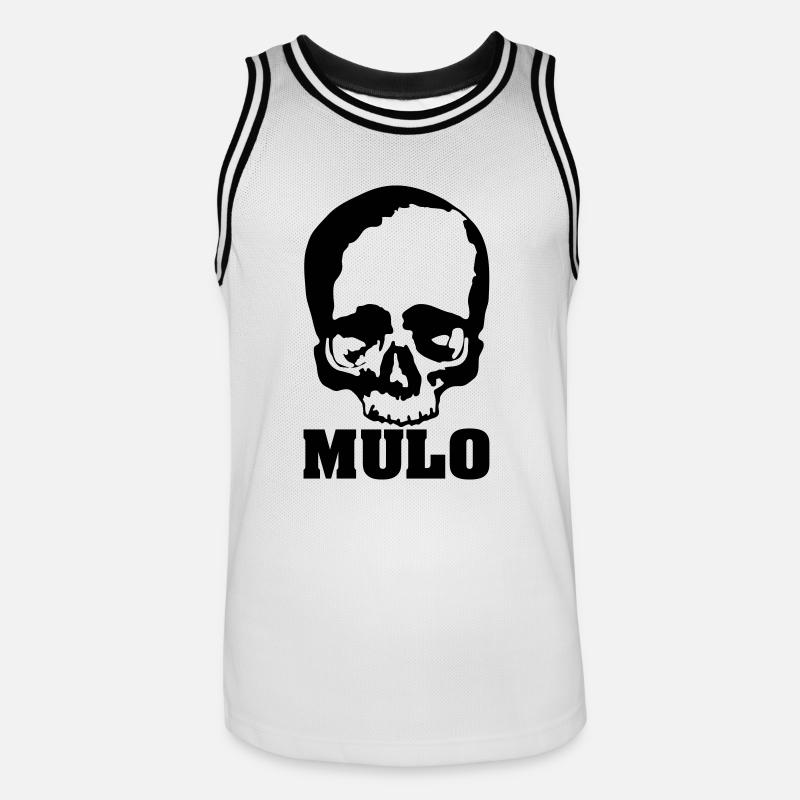 Mulo / manisch / tot / kaputt / Skull - Männer Basketball-Trikot - Weiß/Schwarz