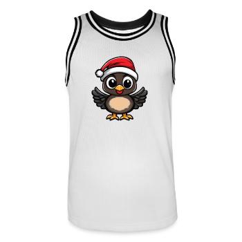 Truthahn Weihnachten Christmas - Männer Basketball-Trikot - Weiß/Schwarz - Vorne - AI Model Male 185 dark (185cm)