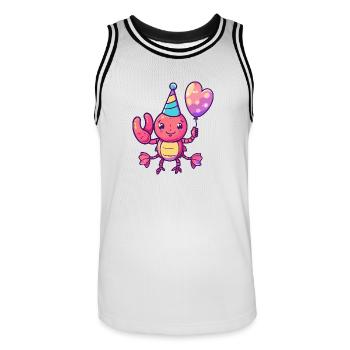 Homard Crabe Anniversaire Bébé - Maillot de basket Homme - blanc/noir - Devant - AI Model Male 185 dark (185cm)