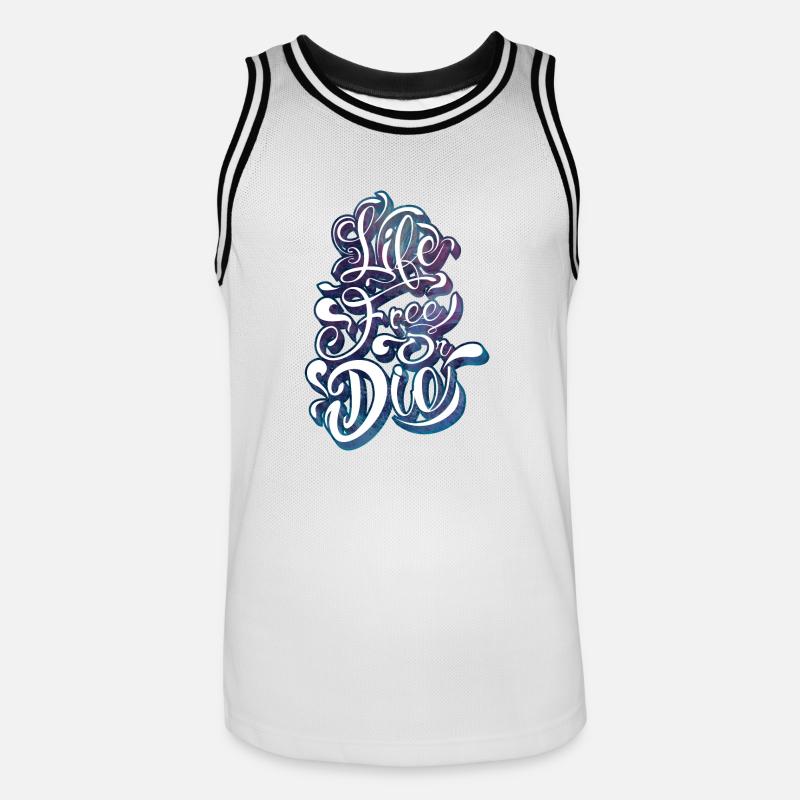 frei leben oder sterben - Männer Basketball-Trikot - Weiß/Schwarz