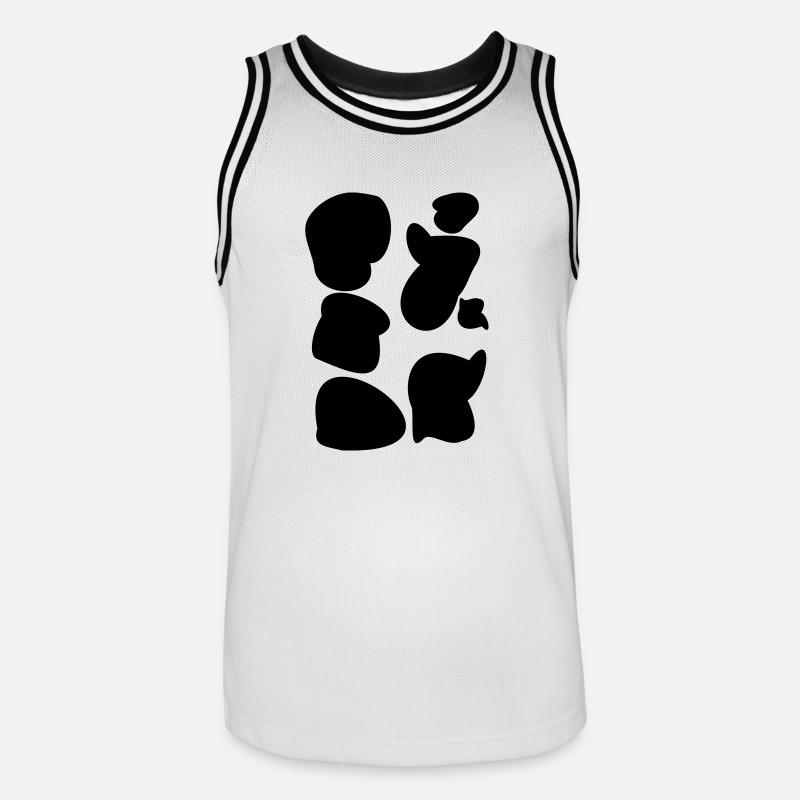 Mucca macchie macchie mucca di MOO moo mucca mucch - Maglia da basket per uomo - bianco/nero