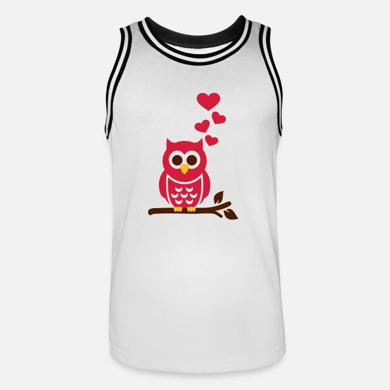 Eule - Männer Basketball-Trikot - Weiß/Schwarz
