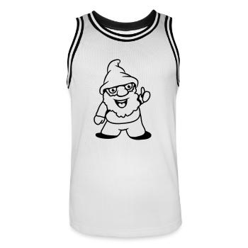 Nain pouces vers le haut - Maillot de basket Homme - blanc/noir - Devant - AI Model Male 185 dark (185cm)