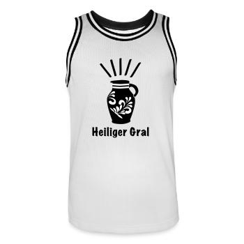 Bembel HeiligerGral - Das Frankfurter Original - Männer Basketball-Trikot - Weiß/Schwarz - Vorne - AI Model Male 185 dark (185cm)
