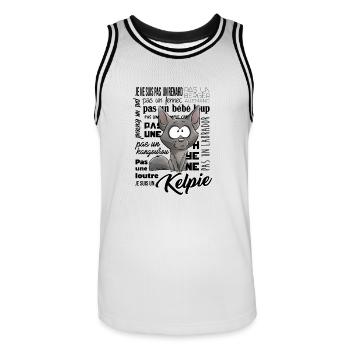 je Suis Kelpie Fawn - Noir FR - Maillot de basket Homme - blanc/noir - Devant - AI Model Male 185 dark (185cm)