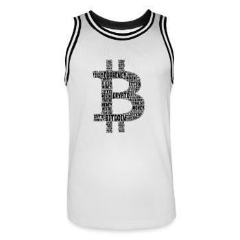 Bitcoin - Maillot de basket Homme - blanc/noir - Devant - AI Model Male 185 dark (185cm)