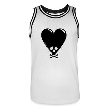 Noir Saint-Valentin - Maillot de basket Homme - blanc/noir - Devant - AI Model Male 185 dark (185cm)