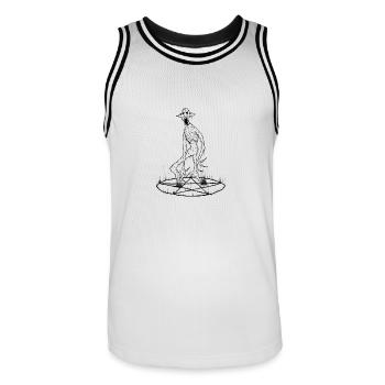 Zombie - Männer Basketball-Trikot - Weiß/Schwarz - Vorne - AI Model Male 185 dark (185cm)
