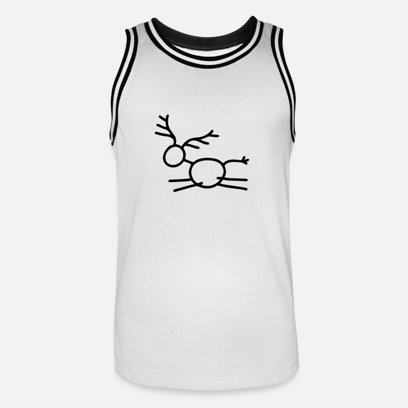 Springender Hirsch - Männer Basketball-Trikot - Weiß/Schwarz
