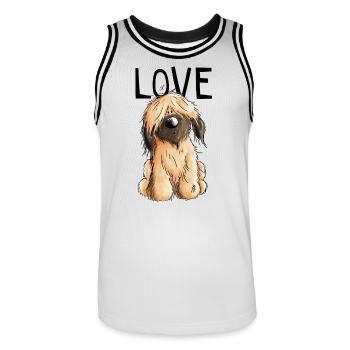 I Love my Briard - Hund - Briards - Geschenk - Männer Basketball-Trikot - Weiß/Schwarz - Vorne - AI Model Male 185 dark (185cm)