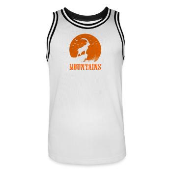 Capricorn at the Circle of the Sun - Men's Basketball Jersey - white/black - Front - AI Model Male 185 dark (185cm)