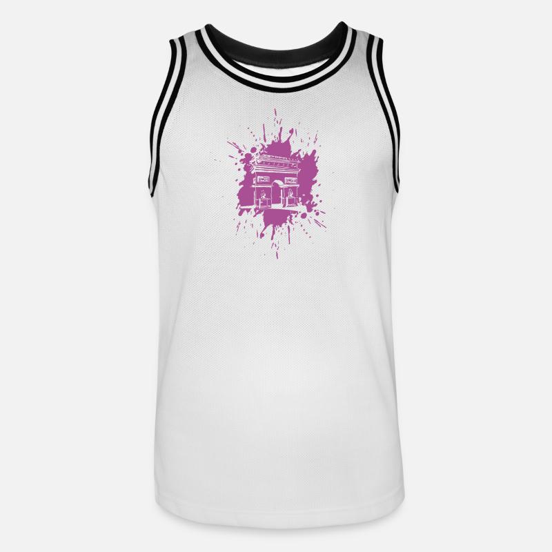 Arc de triomphe | Triumpfbogen Paris | Splash - Männer Basketball-Trikot - Weiß/Schwarz