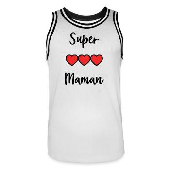 MAMAN. FÊTE DES MÈRES. BONNE FÊTE MAMAN - Maillot de basket Homme - blanc/noir - Devant - AI Model Male 185 dark (185cm)