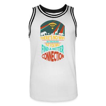 Safari Afrika serengeti wildlife savanne Tiere - Männer Basketball-Trikot - Weiß/Schwarz - Vorne - AI Model Male 185 dark (185cm)