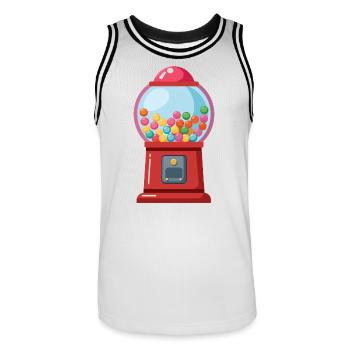 Machine à boules de chewing-gum - Maillot de basket Homme - blanc/noir - Devant - AI Model Male 185 dark (185cm)