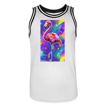 Flamant - Maillot de basket Homme - blanc/noir - Devant - AI Model Male 185 dark (185cm)