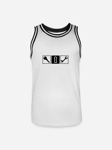 Key lock - Men's Basketball Jersey - white/black