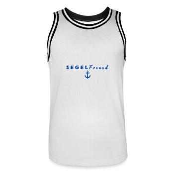 Segelfreund Ankermotiv - Männer Basketball-Trikot - Weiß/Schwarz - Vorne - AI Model Male 185 dark (185cm)