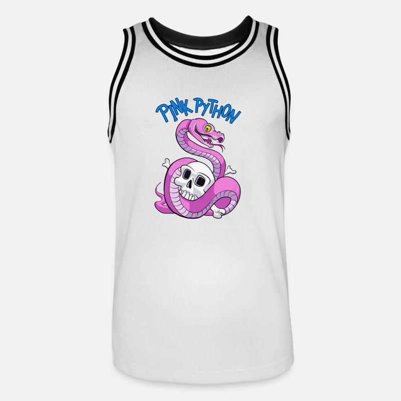 Pink Python (Blue) - Maillot de basket Homme - blanc/noir