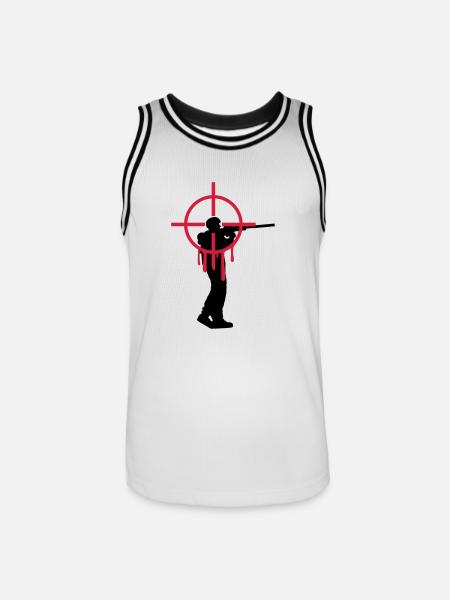 Headshot shooter sniper shoot bleed - Men's Basketball Jersey - white/black