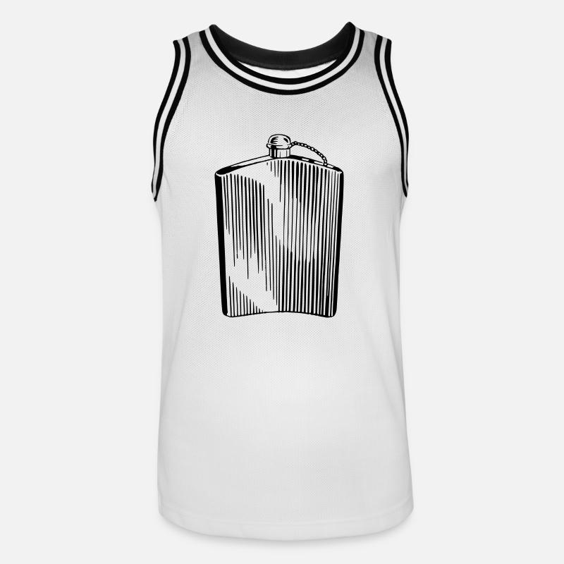 Flachmann Schnaps Flasche Geschenk Geschenkidee - Männer Basketball-Trikot - Weiß/Schwarz