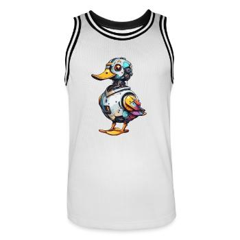 Robot Animal / AI / Mechanized Animals / Comic - Men's Basketball Jersey - white/black - Front - AI Model Male 185 dark (185cm)