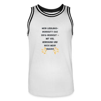 Snacks deine Liebe - Männer Basketball-Trikot - Weiß/Schwarz - Vorne - AI Model Male 185 dark (185cm)