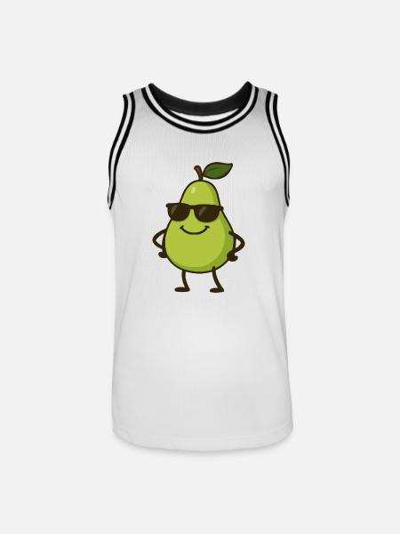 birne comic cool - Männer Basketball-Trikot - Weiß/Schwarz
