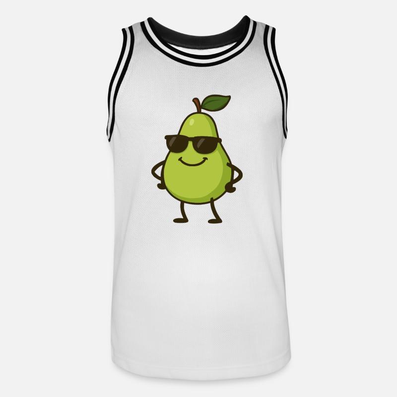 Pear Comic Cool - Men's Basketball Jersey - white/black
