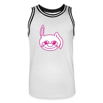 fröhlicher Hase - Männer Basketball-Trikot - Weiß/Schwarz - Vorne - AI Model Male 185 dark (185cm)