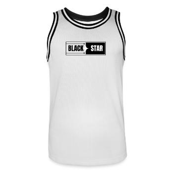 Conception en contraste d’étoile noire - Maillot de basket Homme - blanc/noir - Devant - AI Model Male 185 dark (185cm)