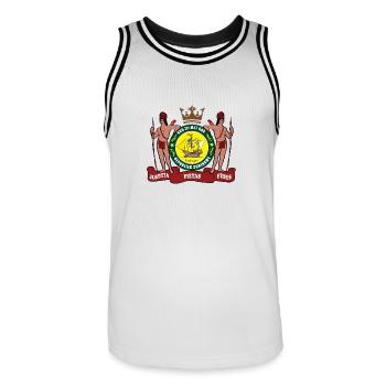 Crown WP Suriname - Men's Basketball Jersey - white/black - Front - AI Model Male 185 dark (185cm)