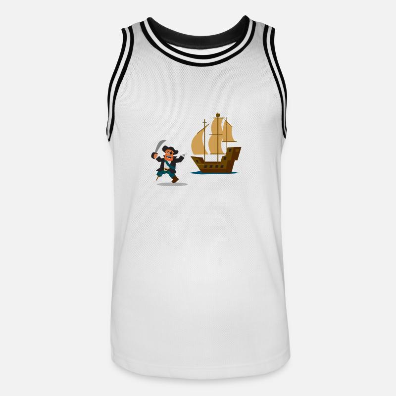 Le Pirate du Bounty - Maillot de basket Homme - blanc/noir