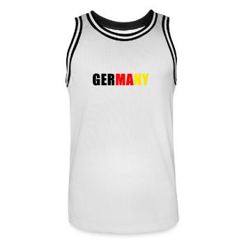 Allemagne Football Allemagne - Maillot de basket Homme - blanc/noir - Devant - AI Model Male 185 dark (185cm)