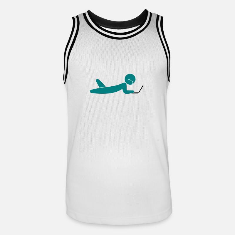 A programmer using a laptop - Men's Basketball Jersey - white/black