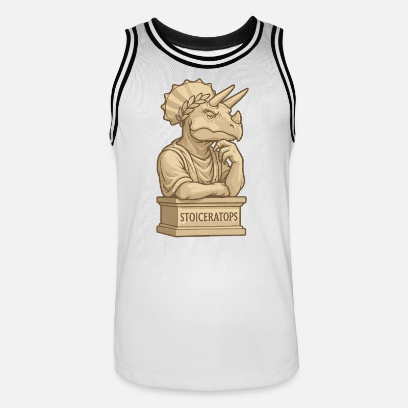 Stoiceratops - Männer Basketball-Trikot - Weiß/Schwarz