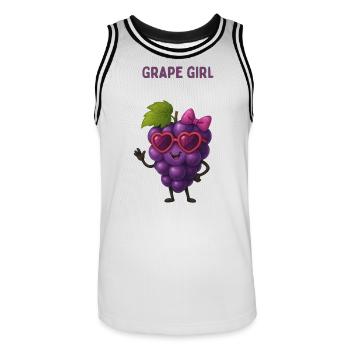 Grape Girl with Heart Glasses - Men's Basketball Jersey - white/black - Front - AI Model Male 185 dark (185cm)