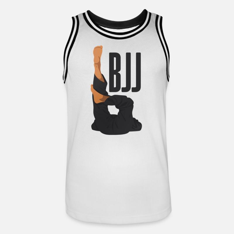 Techniques de BJJ : Triangle - Maillot de basket Homme - blanc/noir