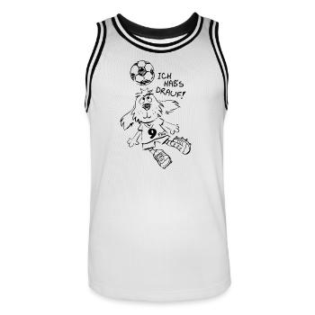 J’ai ce qu’il faut ! - Maillot de basket Homme - blanc/noir - Devant - AI Model Male 185 dark (185cm)