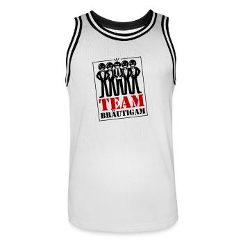 Enterrement de vie de jeune fille de marié - Maillot de basket Homme - blanc/noir - Devant - AI Model Male 185 dark (185cm)