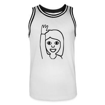 Emoji salutations - Maillot de basket Homme - blanc/noir - Devant - AI Model Male 185 dark (185cm)