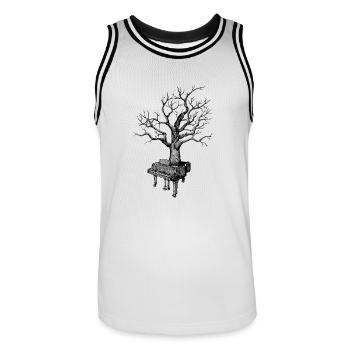 piano - Maillot de basket Homme - blanc/noir - Devant - AI Model Male 185 dark (185cm)